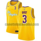 Maglia Uomo basket Los Angeles Lakers Giallo Anthony Davis 3 2020-21 City Edition