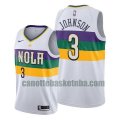 Maglia Uomo basket New Orleans Pelicans bianca Stanley Johnson 3 Dichiarazione stagione 2020-21