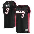 canotta Uomo basket Miami Heat Nero Dwyane Wade 3 Icon Edition