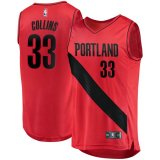 canotta Uomo basket Portland Trail Blazers Rosso Zach Collins 33 Dichiarazione Edition