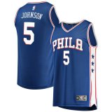 canotta Uomo basket Philadelphia 76ers Blu Amir Johnson 5 Icon Edition