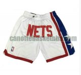 pantaloncini Uomo basket Brooklyn Net bianca Tascabili Swingman
