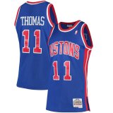 canotta Uomo basket Detroit Pistons Blu Isiah Thomas 11 Classico Swingman