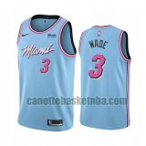 Maglia Uomo basket Miami Heat Blu Dwyane Wade 3 Dichiarazione stagione 2020-21