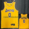 canotta poco prezzo Uomo basket Los Angeles Lakers Giallo WESTBROOK 0 21-22 75° anniversario