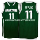 canotte ncaa michigan state spartans keith appling #11 verde