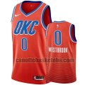 Maglia Uomo basket Oklahoma City Thunder Arancione Russell Westbrook 0 Dichiarazione stagione 2020-21