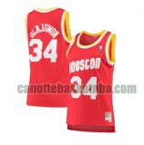 canotta Donna basket Houston Rockets Rosso Hakeem Olajuwon 34 hardwood Classico