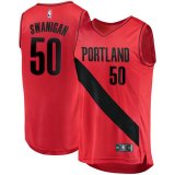 canotta Uomo basket Portland Trail Blazers Rosso Caleb Swanigan 50 Dichiarazione Edition