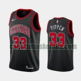Maglia Uomo basket Chicago Bulls Nero Scottie Pippen 33 Dichiarazione a strisce