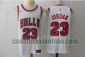 canotta Uomo basket Chicago Bulls Bianco Michael Jordan 23 Pallacanestro a buon mercato