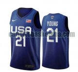 canotta Uomo basket USA 2020 blu Thaddeus Young 21 USA Olimpicos 2020