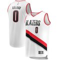 canotta Uomo basket Portland Trail Blazers Bianco Damian Lillard 0 Association Edition