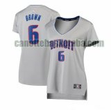 canotta Donna basket Detroit Pistons Grigio Bruce Brown 6 Dichiarazione Edition