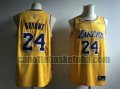 canotta Uomo basket Los Angeles Lakers Giallo Kobe Bryant 24 Pallacanestro a buon mercato