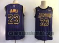 canotta Uomo basket Los Angeles Lakers Porpora LeBron James 23 Pallacanestro