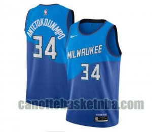 canotta Uomo basket Milwaukee Bucks blu Giannis Antetokounmpo 34 2020-21 City Edition Swingman
