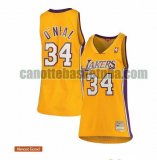 canotta Donna basket Los Angeles Lakers Giallo Shaquille O'Neal 34 hardwood Classico
