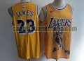 canotta Uomo basket Los Angeles Lakers Giallo LeBron James 23 Pallacanestro