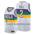 Maglia Uomo basket New Orleans Pelicans bianca Lonzo Ball 2 Dichiarazione stagione 2020-21