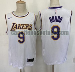 canotta Uomo basket Los Angeles Lakers Bianco Rajon Rondo 9 Pallacanestro