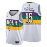 Maglia Uomo basket New Orleans Pelicans bianca Frank Jackson 15 Dichiarazione stagione 2020-21
