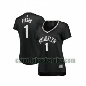 canotta Donna basket Brooklyn Nets Nero Theo Pinson 1 icon edition