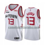 Maglia Uomo basket Houston Rockets bianca James Harden 13 Dichiarazione stagione 2020-21