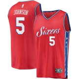 canotta Uomo basket Philadelphia 76ers Rosso Amir Johnson 5 Dichiarazione Edition