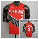 canotta poco prezzo Uomo basket Portland Trail Blazers rosso McCollum 3 NBA (modello GIORDANIA)