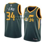 Maglia Uomo basket Utah Jazz Verde Trey Lewis 34 Dichiarazione stagione 2020-21