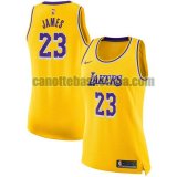 canotta Donna basket Los Angeles Lakers Giallo LeBron James 23 Nike icon edition