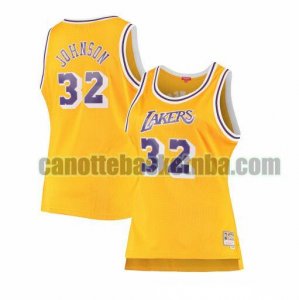 canotta Donna basket Los Angeles Lakers Giallo Magic Johnson 32 swingman