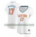 canotta Donna basket New York Knicks Bianco Ignas Brazdeikis 17 Dichiarazione Edition