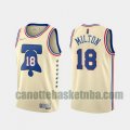 canotta Uomo basket Philadelphia 76ers Bianco lechoso Shake Milton 18 2020-21 Earned Edition