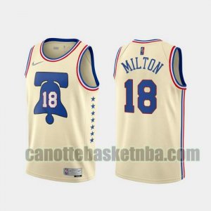canotta Uomo basket Philadelphia 76ers Bianco lechoso Shake Milton 18 2020-21 Earned Edition