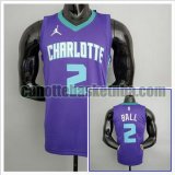 canotta poco prezzo Uomo basket Charlotte Hornets Viola Hornets Ball 2 NBA