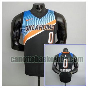 canotta poco prezzo Uomo basket Oklahoma City Thunder Nero Westbrook 0 Edizione della città