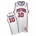 maglia Dennis Rodman 10 Retro Detroit Pistons bianco