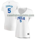 canotta Donna basket Philadelphia 76ers Bianco Amir Johnson 5 association edition