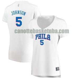 canotta Donna basket Philadelphia 76ers Bianco Amir Johnson 5 association edition
