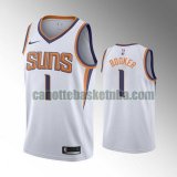 Maglia Uomo basket Phoenix Suns bianca Devin Booker 1 Dichiarazione stagione 2020-21