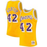 canotta Uomo basket Los Angeles Lakers Giallo James Worthy 42 Classico Swingman