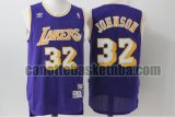 canotta Uomo basket Los Angeles Lakers Porpora Magic Johnson 32 Pallacanestro a buon mercato