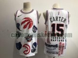 canotta Uomo basket Toronto Raptors Bianco Vince Carter 15 Pallacanestro a buon mercato