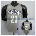 canotta poco prezzo Uomo basket Brooklyn Nets Grigio Aldridge 21 NBA