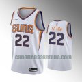 Maglia Uomo basket Phoenix Suns bianca Deandre Ayton 22 Dichiarazione stagione 2020-21