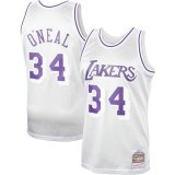 canotta Uomo basket Los Angeles Lakers Bianco Shaquille O'Neal 34 Swingman in platino Classico
