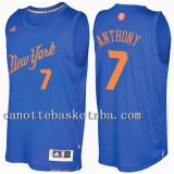 maglia carmelo anthony 7 Natale 2016-2017 new york knicks blu