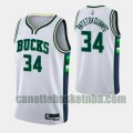 canotta Uomo basket Indiana Pacers Bianco giannis antetokounmpo 34 2022 City Edition 75th Anniversary Edition